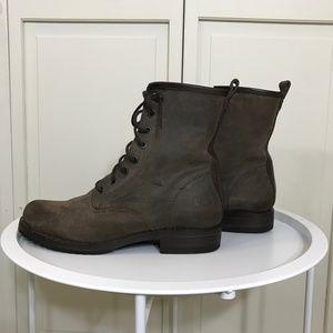 Frye Veronica Suede Leather Lace Up Combat Boots Size 10